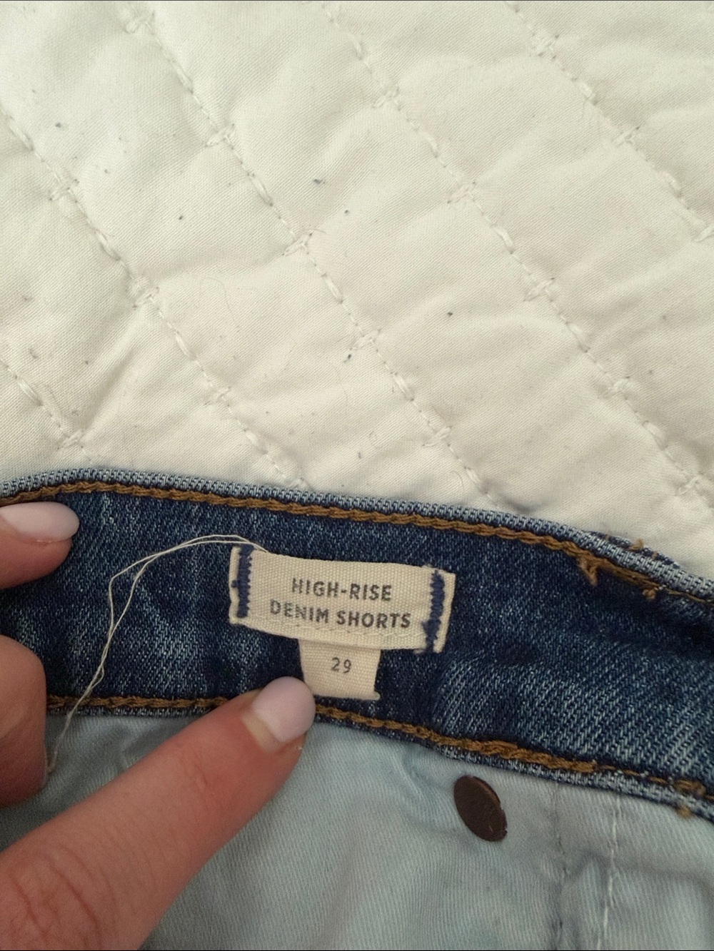 Madewell Blue Denim Cutoff Shorts with Frayed Hem - Picture 2 of 3